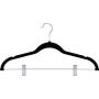 ZOYER Velvet Clothes Hangers with Clips (12 Pack) Velvet Skirt Hangers - Non-Slip Pant Hangers (Black)