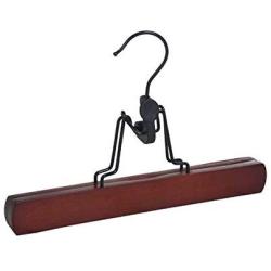 Professional Trouser Skirts Wardrobe Clothes Hanger No Trace Clip Type Home Space, Non Slip Hangers - Pants Hanger, Brown Closet, Wooden Hangers, Coat Hangers, Closet Storage In Clothes Hangers