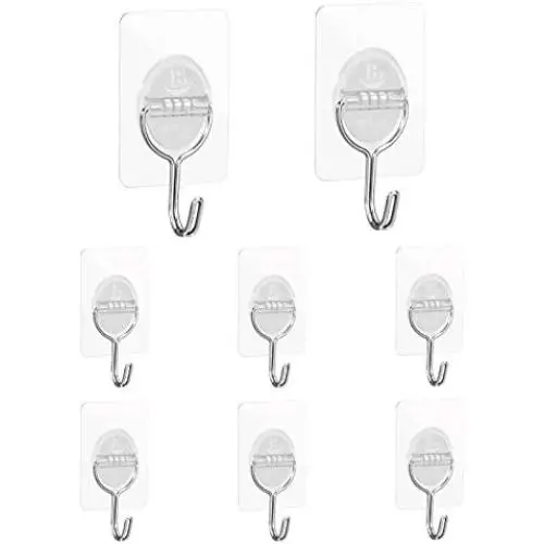 CGBE Adhesive Wall Hooks Heavy Duty Hooks for Hanging 13 lbs (Max) Seamless Transparent Adhesive Hooks for Hanging Keys Coats Hats Bags Ceiling (Clear) CGBE Adhesive Wall Hooks Heavy Duty Hooks for Hanging 13 lbs (Max) Seamless Transparent Adhesive Hooks for Hanging Keys Coats Hats Bags Ceiling (Clear)