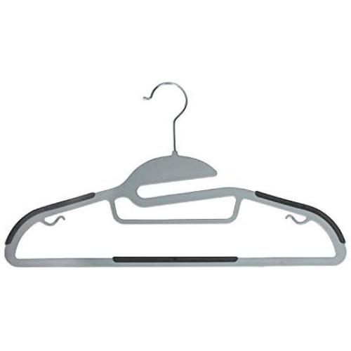 Simplify 8 Pack Ultimate Light Grey Hangers, Black