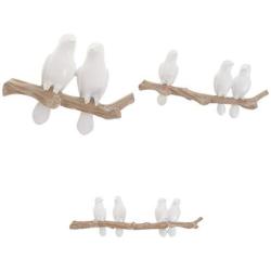 LOVIVER 3Pcs Wall Mounted Coat Rack | Birds On Tree Branch Hanger | for Coats, Hats, Keys, Towels, Clothes Storage Hanger