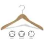 The Great American Hanger Company Wooden Concave Top/Coat Hanger, Natural Finish with Chrome Hardware, Boxes of 12