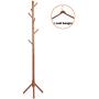 Owoland Coat Rack Stand 8 Hook Adjustable Height Wooden Entryway Hall Tree for Hat, Clothes, Suits, Scarves, Handbags, Umbrella with Free Coat Hanger-(Coffee)