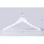 TOPIA HANGER Extra Strong White Wooden Suit Hangers, Luxury Wood Coat Hangers, Glossy Finish with Extra Thick Hooks&Anti-Slip Bar 16-Pack CT01W