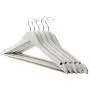 BIBIBA 5Pcs Wooden Hanger Anti Slip Clothes Coat Garment Suit Shirt Trouser Rack White 44.5 X 22.5Cm,