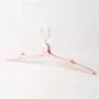 MIJOGO 10PCS Portable Folding Clothes Hangers Clothes Drying Rack Anti-Slip Grooves Mini Foldable Hanger for Travel,Pink