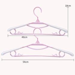 Durable Retractable Hanger Adult Non-Slip Clothes Rack Plastic Seamless Home Hanger (Color : Pink)