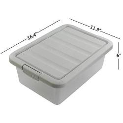 Cand 14 Quart Storage Bin with Lid, Durable Large Plastic Boxes for Organizing Your Towels, Toys, School Supplies, 2 Packs.