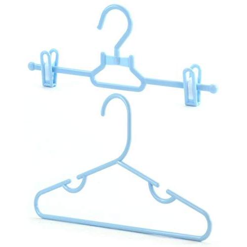 HANGERWORLD 20 Blue 11.8inch Plastic Kids Coat Clothes Garment Top Clip Hangers Closet Set Baby Toddler