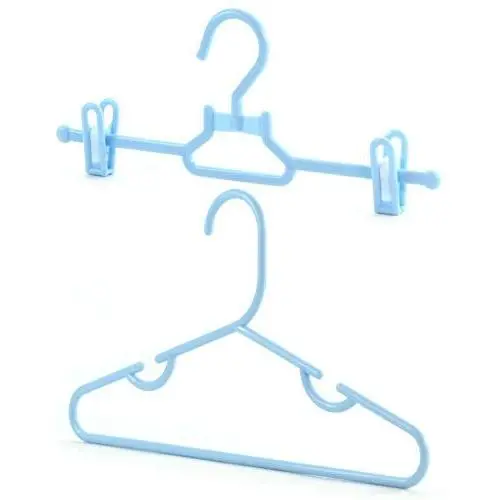 HANGERWORLD 20 Blue 11.8inch Plastic Kids Coat Clothes Garment Top Clip Hangers Closet Set Baby Toddler HANGERWORLD 20 Blue 11.8inch Plastic Kids Coat Clothes Garment Top Clip Hangers Closet Set Baby Toddler