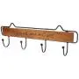 RUZYY Wall Mounted Clothes Hanger 4 Hooks Hat Key Holder Laundry Coat Rack Hanging Storage Shelf for Home - White