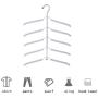5pcs Random Color Multilayer Fish Bone Shape Stainless Steel Clothing Storage Racks, Clothes Hanger Storage Holder Wardrobe Laundry Drying Rack