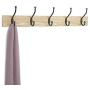 AmazonBasics Wall Mounted Standard Coat Rack, 5 Hooks, Set of 2, Natural