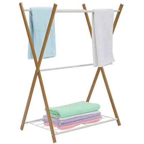 JEROAL Towel Rack Rail Stand Bathroom Storage Rack Laundry Drying Rack Hanger