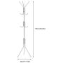 Chrismastopher Home Metal Coat Hat Rack Clothes Hanger Holder Hooks Tree Stand White