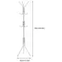 Chrismastopher Home Metal Coat Hat Rack Clothes Hanger Holder Hooks Tree Stand White