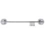 Saim Suction Cup Kitchen Rail with 6 Hooks Hanging Utensil Holder Rack Stainless Steel Towel Bar Organizer Wall Mounted Hanger on Glass Tile Door for Towel Coats Pot Pan Spoon