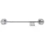 Saim Suction Cup Kitchen Rail with 6 Hooks Hanging Utensil Holder Rack Stainless Steel Towel Bar Organizer Wall Mounted Hanger on Glass Tile Door for Towel Coats Pot Pan Spoon
