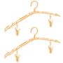 Toygogo 2 pcs Travel Hangers Portable Collapsible Clothes Hangers Folding Hangers Travel Laundry Accessories Space Saving for Clothes - Beige