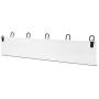Flexzion Hook Rack Organizer Decorative Wall Mounted White Wood & 5 Black Metal Dual Coat Hooks Utility Entryway Rack for Coat, Scarf, Bag, Towel, Key, Cap, Cup, Hat Bathroom Towel Hanger Organizer