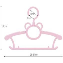 FU LIAN Childrens Hangers, Travel Hangers, 10 Pieces, Clothes, Pants, Baby Dresses, Suitable for Children, Plastic Baby Hangers, Retractable Rotating Clothes, Pink, Blue