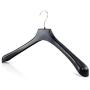 HANGERWORLD 5 Black 19.7inch Plastic Coat Jacket Clothes Garment Top Hangers 1.96inch Wide Broad Shoulder Support
