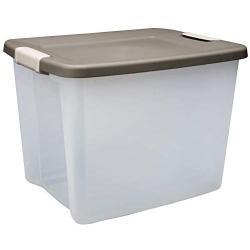 Sterilite 19378606 50 Quart Clear Base Shelf Tote