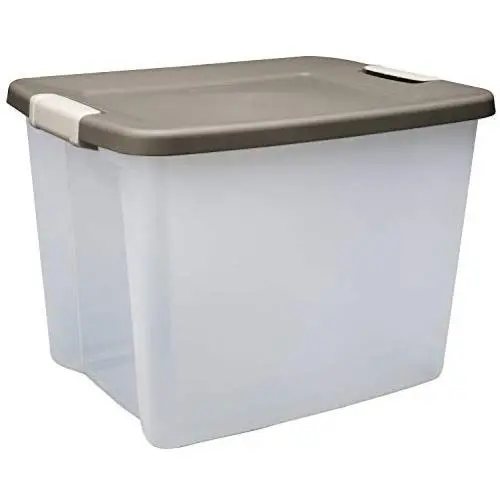 Sterilite 19378606 50 Quart Clear Base Shelf Tote