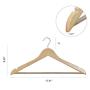 Furgle Wood Suit Clothes Hangers - Coat Jacket Dress Clothes Hangers with Smooth Finish & Non Slip Bar - 20 Pack (Natural Wood)