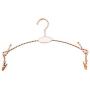 10pcs Rose Gold Metal Clothes Hanger with Clothespins Clip, Bra Underwear Lingerie Panties Drying Rack Hanger Hook Decoration