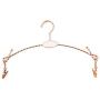 10pcs Rose Gold Metal Clothes Hanger with Clothespins Clip, Bra Underwear Lingerie Panties Drying Rack Hanger Hook Decoration