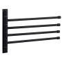 Swivel Towel Bar SUS 304 Stainless Steel 4-Arm Bathroom Swing Hanger Towel Rack Holder Storage Organizer Space Saving Wall Mount Matte Black