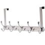 CHICHIC Over The Door/Wall Mounted Coat Rack 5 Hooks Organizer Rack Hook Hanger Heavy Duty Stainless Steel Metal Hook Rail for Coats Hats Towel Robes Purse Jacket, Mudroom Bathroom Entryway Bedroom