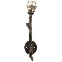 Indianshelf Handmade 1 Artistic Vintage Grey Iron Hexagon Small Rail Hooks Holders/Clothes Hooks Over Door