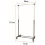 Adjustable Rolling Clothes Hanger Coat Rack Floor Hanger Storage Wardrobe Clothing Drying Racks with Shoe Rack