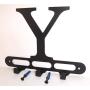 Capital Letter Y Monogram Wall Hook Hanger. Satin Black. Solid Steel. Screws Included.