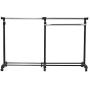 Extendable Storage LaundryCloset Stick Hanger Rolling Clothes Holder Rack Adjustable Drying