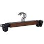 LYUS Wooden Clothes Skirt Hangers with Adjustable Clips (Pack of 10) Non-Slip Trouser Hanger Walnut Wood Pants Hangers, 360 Degree Swivel Hook for Skirts, Jeans, Slacks, Pants, 13 inch LYUS Wooden Clothes Skirt Hangers with Adjustable Clips (Pack of 10) Non-Slip Trouser Hanger Walnut Wood Pants Hangers, 360 Degree Swivel Hook for Skirts, Jeans, Slacks, Pants, 13 inch