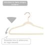 MIZGI Kids Velvet Hangers 50pcs14" Wide with Copper/Rose Gold Hooks,Space Saving Ultrathin,Nonslip Hangers,Petite Hangers,Junior Hangers,Childrens Hangers,Clothes Hangers,Rose Gold Hangers (Ivory)