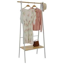 JEROAL Heavy Duty Clothing Rack Garment Rack Entryway Free Standing Coat Rack with Hanger and 1-Tier Durable Shelf for Shoes Clothes Storage in White,34.06&quotX16.73 X61.81(W X D X H)