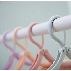 Freego 10Pcs Portable Plastic Clothes Hanger Folding Drying Rack for Home and Outdoor Travel Camping (Without Clips)