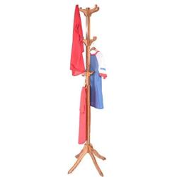 Wooden Coat Rack Stand | Entryway Free Standing Wood Tree Coat Racks Hanger Floor Clothes Hanging Stand (Yellow)