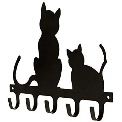 VORCOOL Black Cat Iron Wall Mount Hook Metal Wall Door Mounted Hook Hanger Hat Coat Clothes Hangers Storage Rack Key Holder (Large Size) VORCOOL Black Cat Iron Wall Mount Hook Metal Wall Door Mounted Hook Hanger Hat Coat Clothes Hangers Storage Rack Key Holder (Large Size)