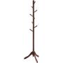 VASAGLE Coat Rack Free Standing, Wooden Hall Tree Coat Hat Tree Coat Hanger Holder Enterway with Solid Rubberwood Base for Coat, Hat, Clothes, Scarves, Handbags,Umbrella, Dark Walnut URCR01WN
