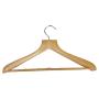 Pillowtex Deluxe Wood Suit Clothes Closet Hangers w/Bar - Set of 10 Natural Finish Hangers