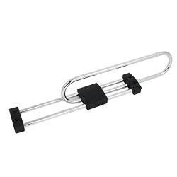 DealMux Wardrobe Cupboard 250mm Long Top Mount Pull Out Retractable Rail Close Hanger Black