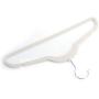 GOTOTOP 10pcs 17.71 x 0.2 x 9.65inch (45x0.5x24.5cm) Nylon Villi Chrome Plated Steel Plastic Flocking Clothes Hangers Durable and Slim Standard Hangers for Everyday Use Ivory White