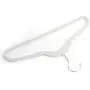 GOTOTOP 10pcs 17.71 x 0.2 x 9.65inch (45x0.5x24.5cm) Nylon Villi Chrome Plated Steel Plastic Flocking Clothes Hangers Durable and Slim Standard Hangers for Everyday Use Ivory White