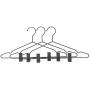 Metal Wire Clothes Hangers Adjustable Clips, Non Slip Space Saving Multifunction for Pants Sweater Jackets Shirts Scarfs Sling Clothes-Black 20-Pack