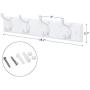 SONGMICS Wooden Wall-Mount Coat Rack with 4 Metal Hooks, 16 Inch Coat Hook Rail for Hallway Bathroom Closet Room, White ULHR23WT